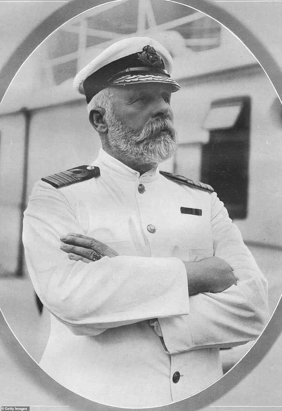 Captain Edward Smith (pictured) powered RMS Titanic through the Atlantic even though there had been ice warnings from neighbouring ships. Smith went down with the ship and perished at the age of 62