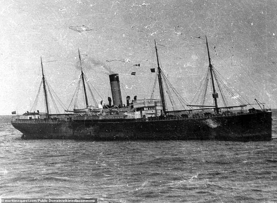 Pictured, the SS Californian. While captained by Stanley Lord, this steamship was on her way to Boston, Massachusetts when Titanic sank