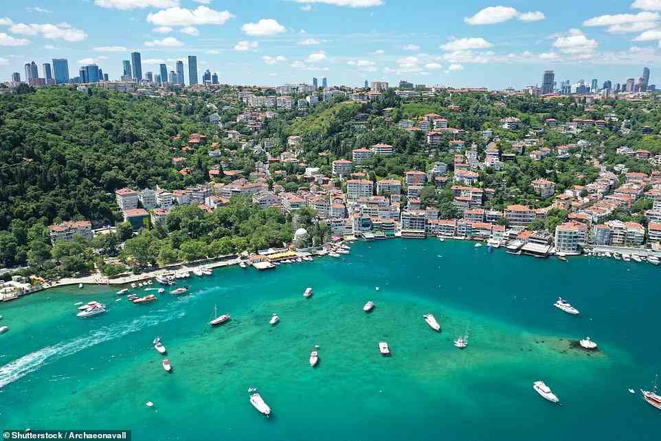 The upscale Bebek neighbourhood, pictured, is home to reams of chic boutiques and cafes, as well as some of Turkey's most expensive real estate