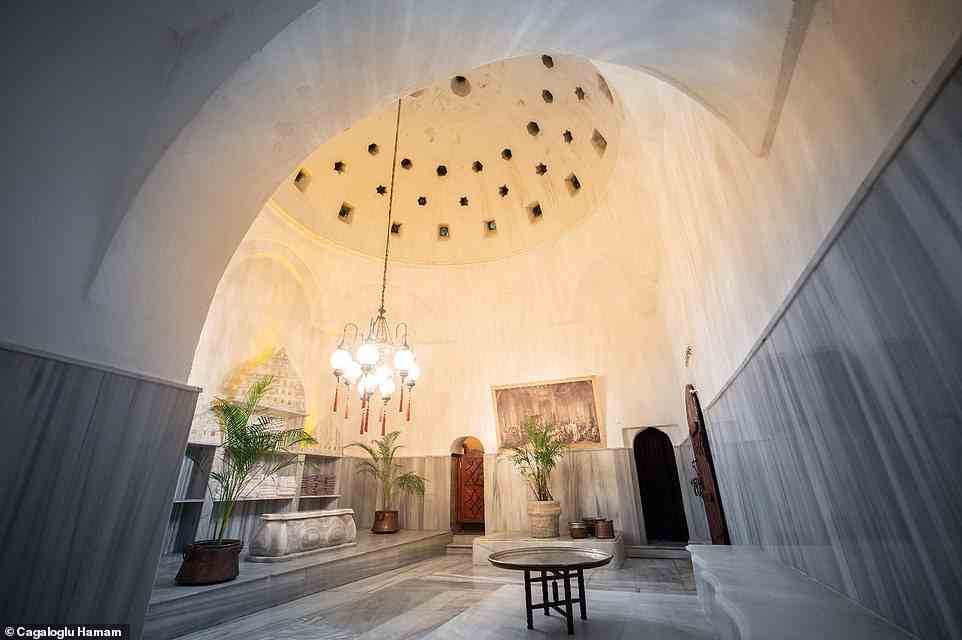 The 18th-century Cagaloglu Hamam, pictured, has been frequented by stars such as Kate Moss, John Travolta, Oprah Winfrey and Edward VIII