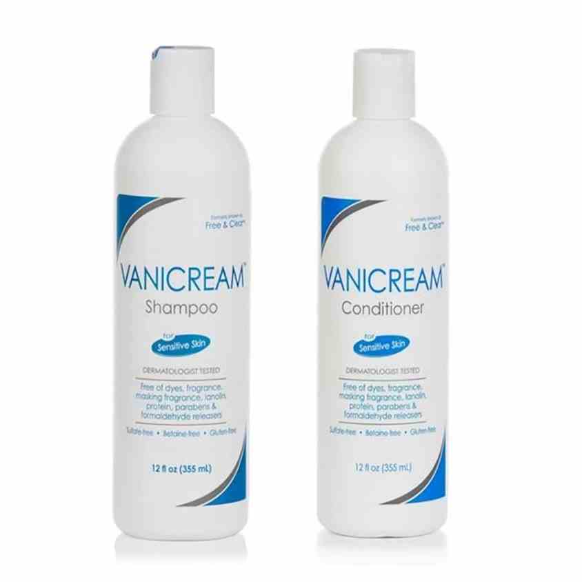 Vanicream Shampoo und Conditioner auf weißem Hintergrund