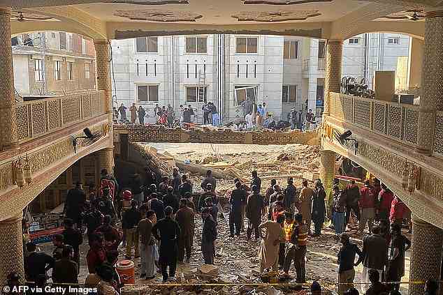 The suicide bomb attack collapsed a mosque roof and killed worshippers in Pakistan. Around three hundred people are believed to have been praying in the mosque when the bomb exploded