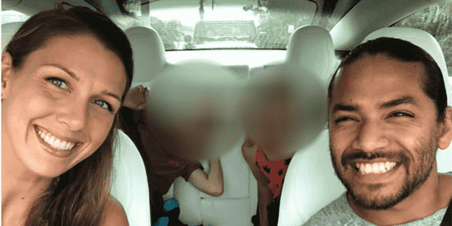 Shanna Gardner-Fernandez und ihr Ehemann Mario Fernandez posieren in einem Auto.  Ihr Ex-Mann Jared Bridegan wurde am 16. Februar 2022 tödlich erschossen.
