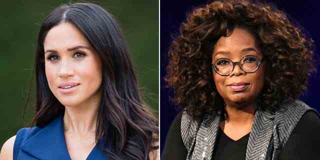 Mehrere königliche Experten äußerten sich darüber, warum Meghan Markle (links) nicht anwesend war, um Oprah Winfreys 69. Geburtstag in Los Angeles zu gedenken.