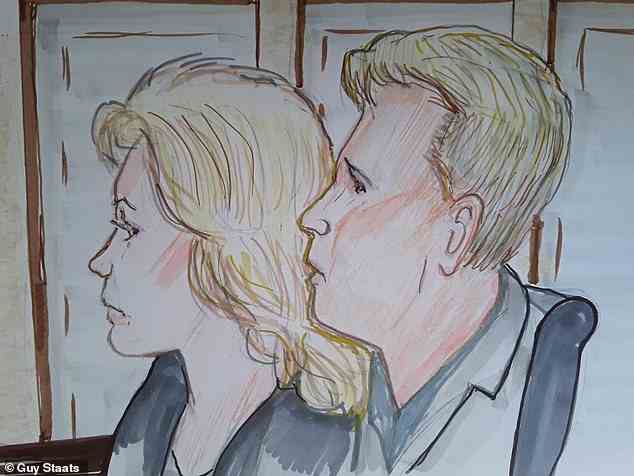 They had also both been charged with conspiracy to commit bank fraud, bank fraud, conspiracy to defraud the United States (court sketches pictured)