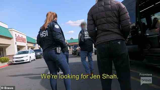 Bravo cameras caught the moment Jen Shah fled the set of Real Housewives of Salt Lake City as authorities searched for her