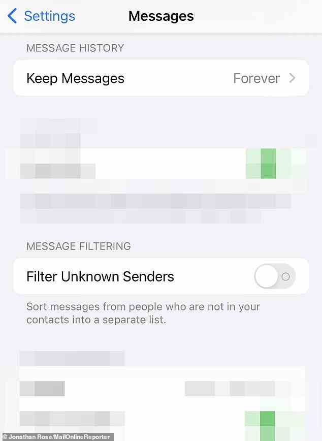 Mit iMessage können Sie Nachrichten von unbekannten Absendern filtern und erhalten keine Benachrichtigungen von ihnen