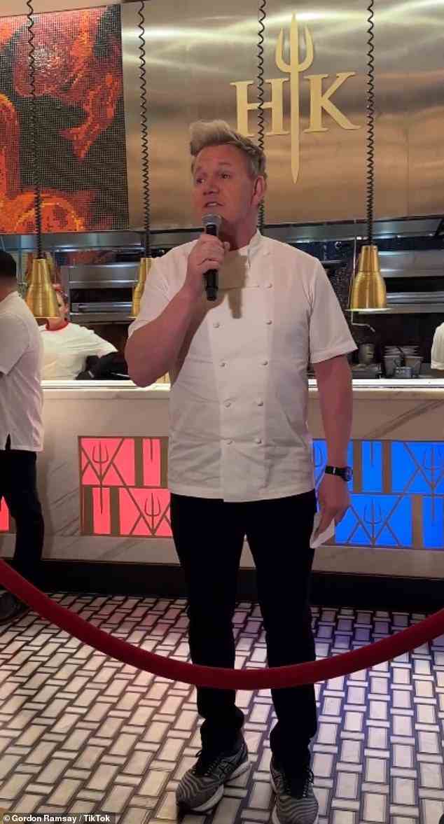 Feierlichkeiten: Gordon war in Vegas, um den fünften Geburtstag seines Hell's Kitchen Restaurants zu feiern und 2 Millionen Gäste zu bedienen