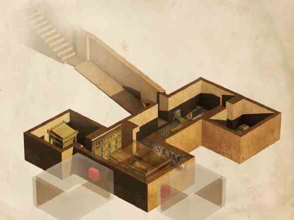 Modell, das den Grundriss des Grabes von Tutanchamun zeigt