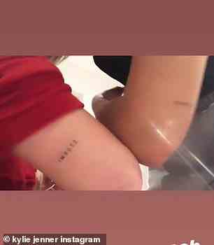 Proud: Back in May 2019, Kylie and her best friend Anastasia Karanikolaou - AKA Stassiebaby - got matching 'Stormi' tattoos on their elbows to honour her daughter, five.