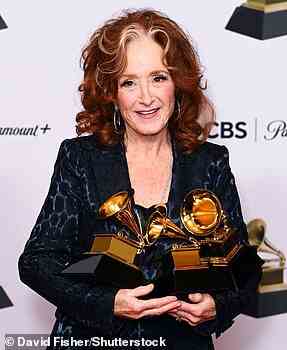 Epic: Bonnie Raitt earned three including a shocking win in the Song of the Year category