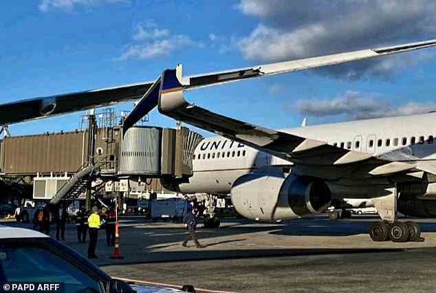 Bei der Kollision am Newark Liberty International Airport wurde die Flügelspitze des Flugzeugs in Richtung Orlando abgerissen