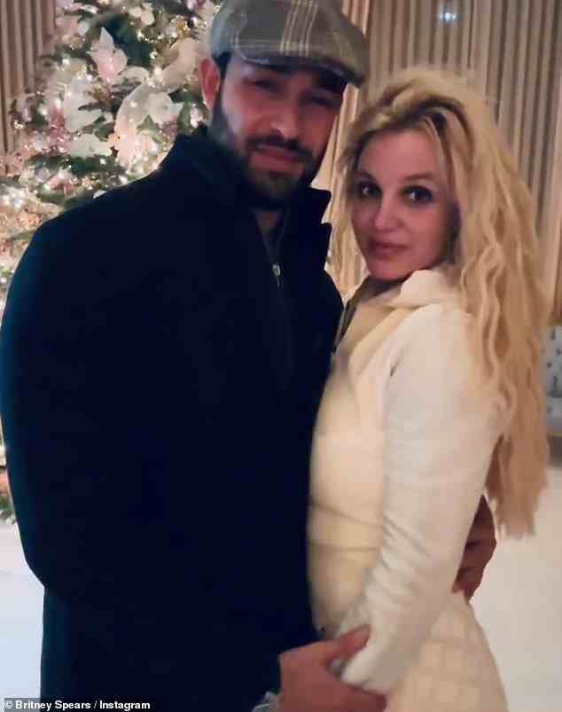 Fears: They claim the pop icon has not been taking medication that would stabilize her moods - leading them to rent a house in the LA for 'several months' without Britney's knowledge for an intervention (pictured with husband Sam Asghari)