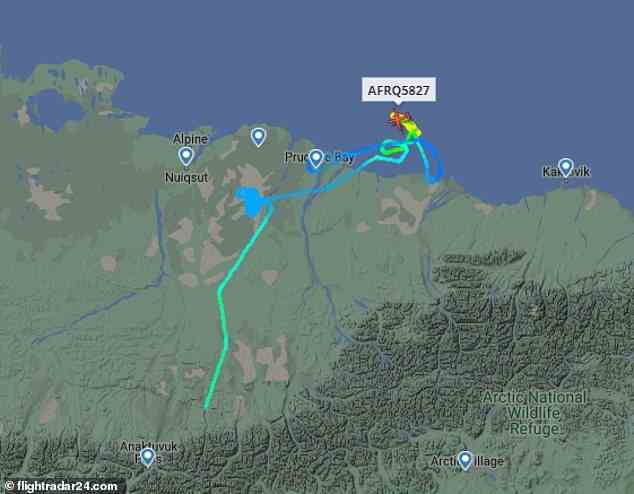 Ein Flugradar zeigt Militärflugzeuge, die vor der Nordostküste Alaskas auf der Suche nach den Trümmern des zweiten nicht identifizierten Objekts sind.  Dies geschieht, nachdem die USA Berichten zufolge im Jahr 2022 ein System entwickelt haben, um Spionageballons auf einem Radar zu erkennen