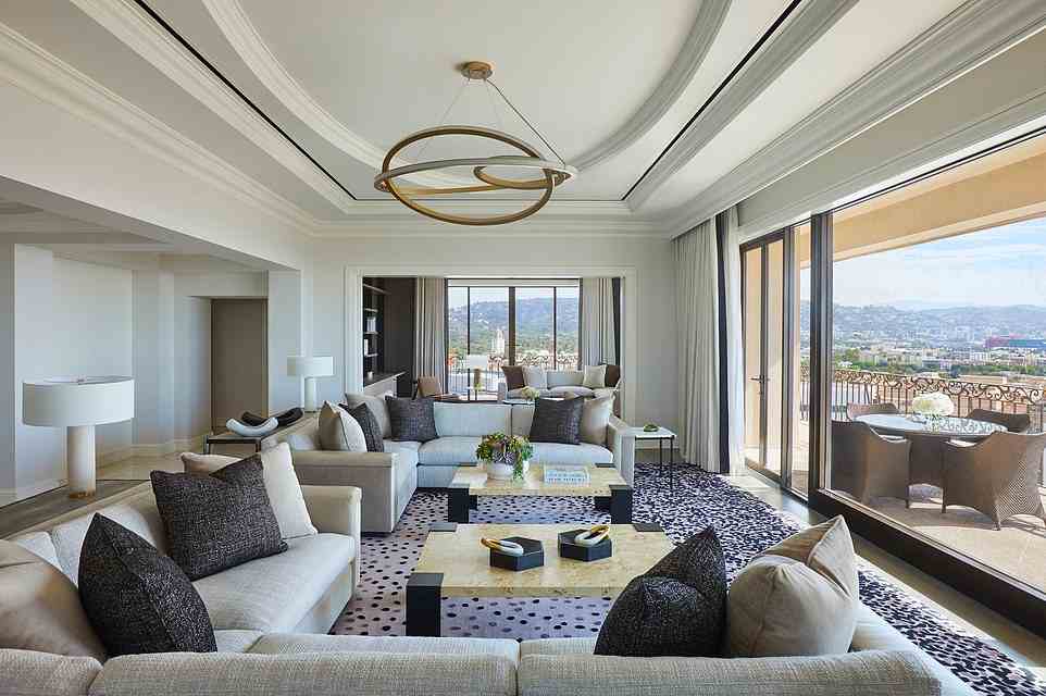 The iconic hotel, which counts Elvis Presley, Warren Beatty and Steve McQueen among former residents, boasts the biggest suite in Los Angeles with it covering 5,000 square feet