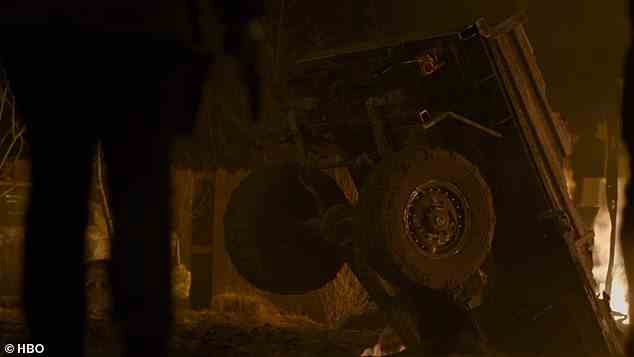 Truck: Just then the truck that had blown up lifted and fell into a sinkhole. Kathleen turned to watch. Instantly thousands of infected ran out of the hole and attacked the soldiers. Joel from above shot any of the infected that came close to Ellie. Ellie crawled to make it to an abandoned car but an infected climbed in the car with her