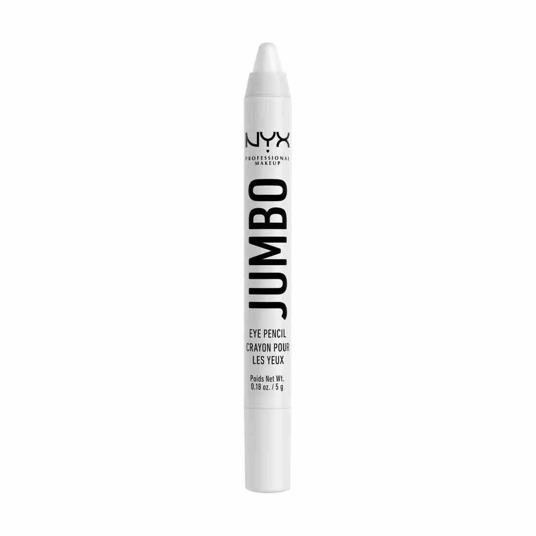 Nyx Professional Makeup Jumbo Eye Pencil dicker weißer Kajalstift auf weißem Hintergrund