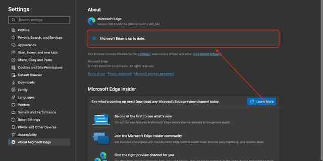 So aktualisieren Sie die Microsoft Edge-Browsereinstellungen.