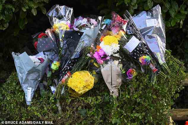 Am Eingang des Parks, in dem Brianna starb, wurden Dutzende floraler Ehrungen niedergelegt