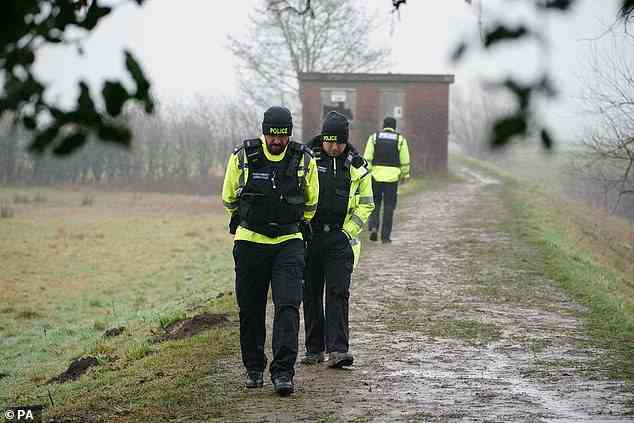More officers seen by the river today as they continued their search for missing Ms Bulley