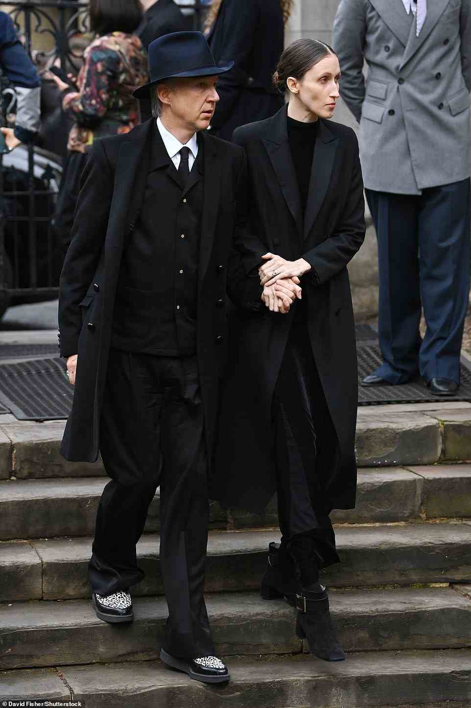 Jefferson Hack and Anna Cleveland leave Southwark Cathedral in London