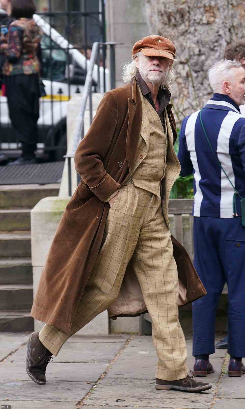 Bob Geldof was also spotted arriving at the service at Southwark Cathedral