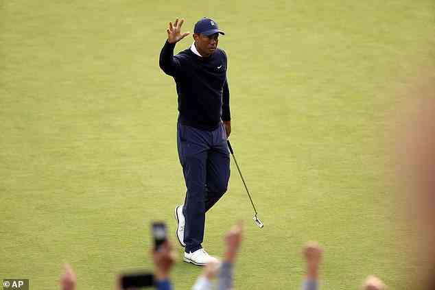 The crowds went wild as Woods birdied 16, 17 and 18 to head to the clubhouse at two-under
