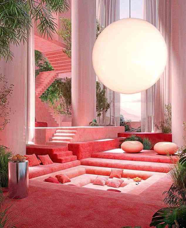 In one exchange, Nicola sends this picture of an all-pink lounge with an orb light and asks: ‘Who is going to make sure this happen for after party'