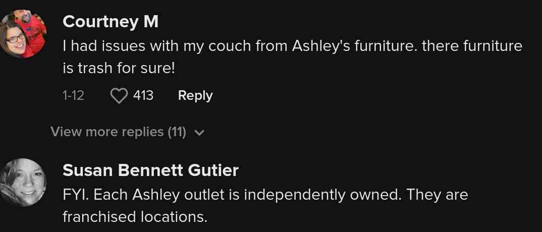 Ashleys Möbel sind Müll