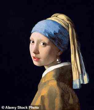 Inspired: Mark came face to face with Vermeer's famous Girl With A Pearl Earring painting (above) at the Rijksmuseum