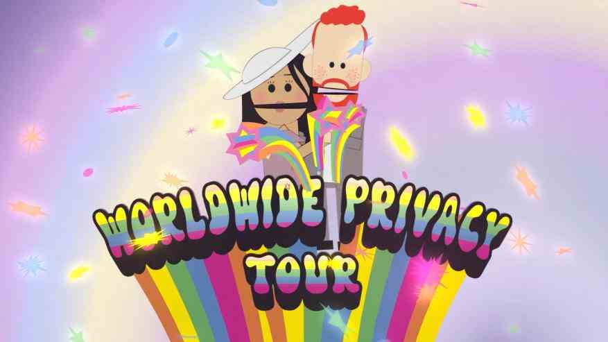 Prinz Harry und Meghan Markle, dargestellt von South Park "Weltweite Datenschutztour."