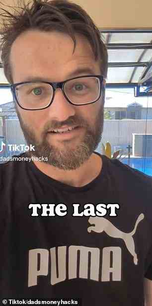Ein australischer Vater (im Bild), der auf der Mission ist, mehr Geld für seine Familie zu sparen, teilte den Tipp auf TikTok