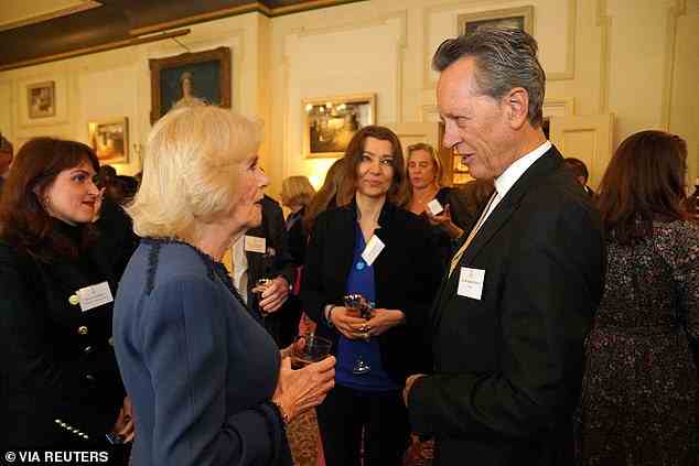 Richard E. Grant (pictured right) was among the attendees at Queen Consort Camilla's reception at Clarence House