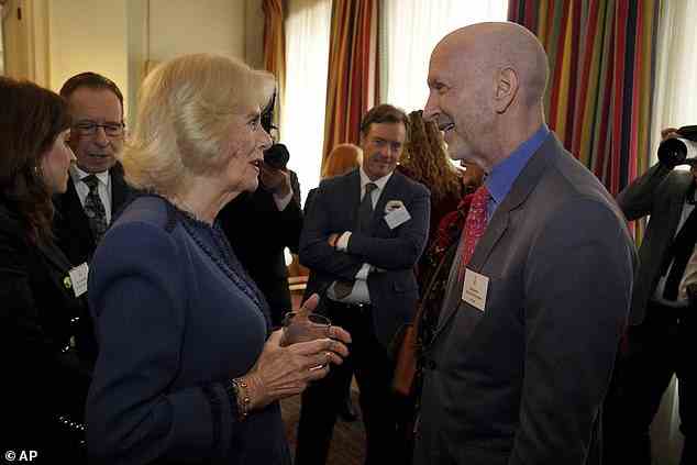 The Queen Consort Camilla also met meets Simon Sebag Montefiore during today's event at Clarence House