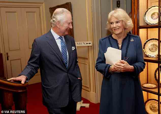 King Charles III accompanied his wife at her reception to celebrate the second anniversary of The Reading Room