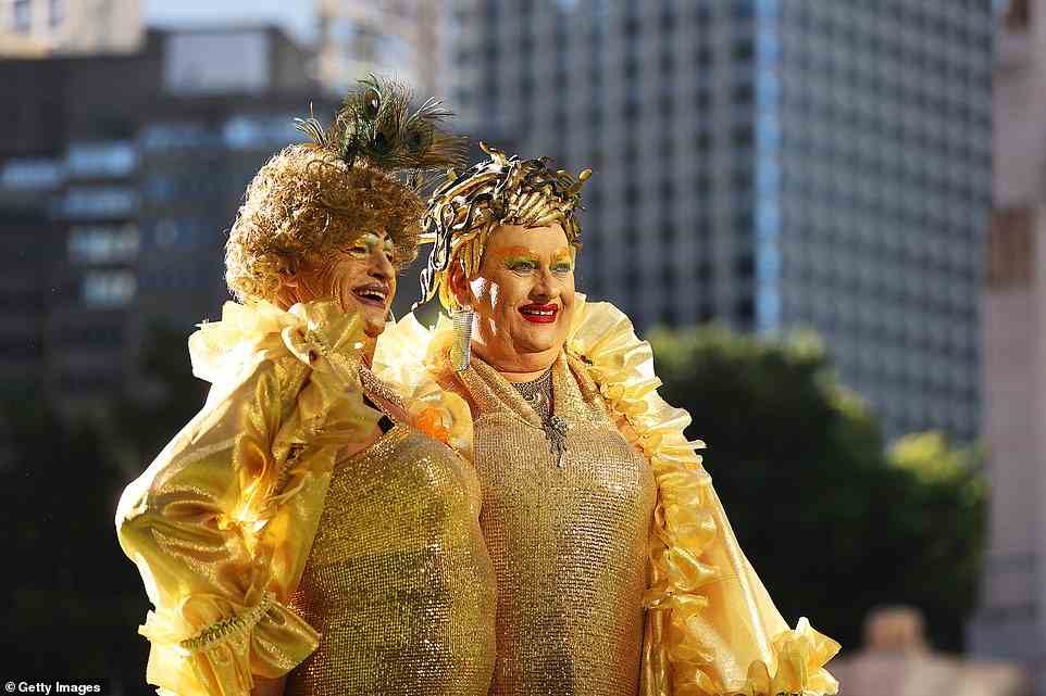 Golden and yellow outfits added a touch of glam for many revellers