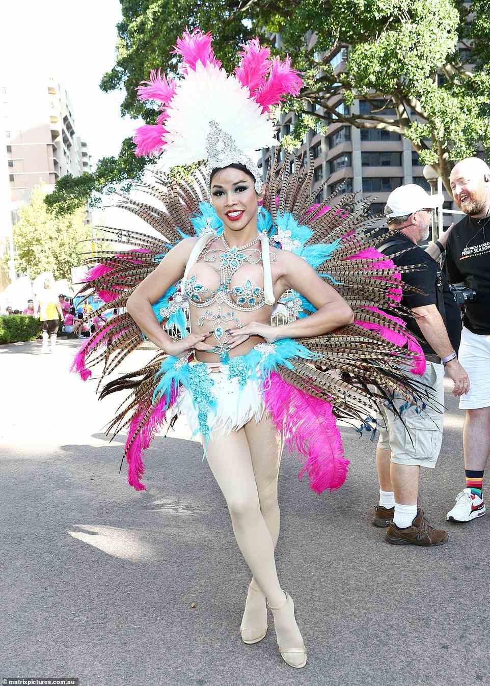 Some paradegoers opted for full carnival gear as they stunned Sydney's CBD