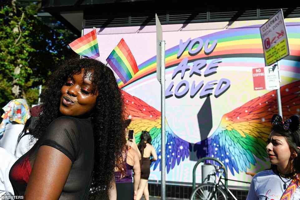'You are loved' signs complete with rainbows were put up around Sydney to celebrate