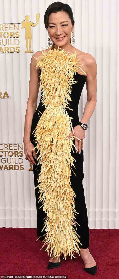 Leading the worst-dressed list at this year's SAG Awards was the usually-stylish Michelle Yeoh, whose dress looked as though it had pieces of straw superglued to the front of it