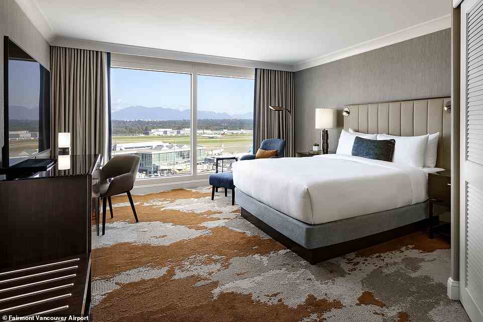 Enjoy 'unobstructed views of the airport runways' at the Fairmont Vancouver Airport hotel