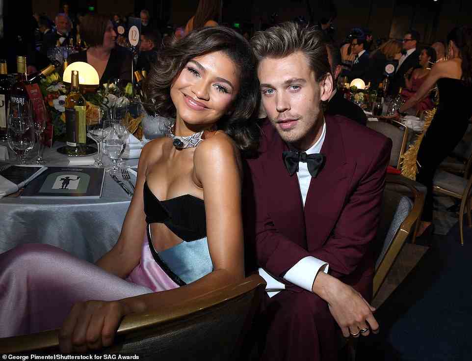 Good looking table! Zendaya sat next to Austin Butler during the ceremony