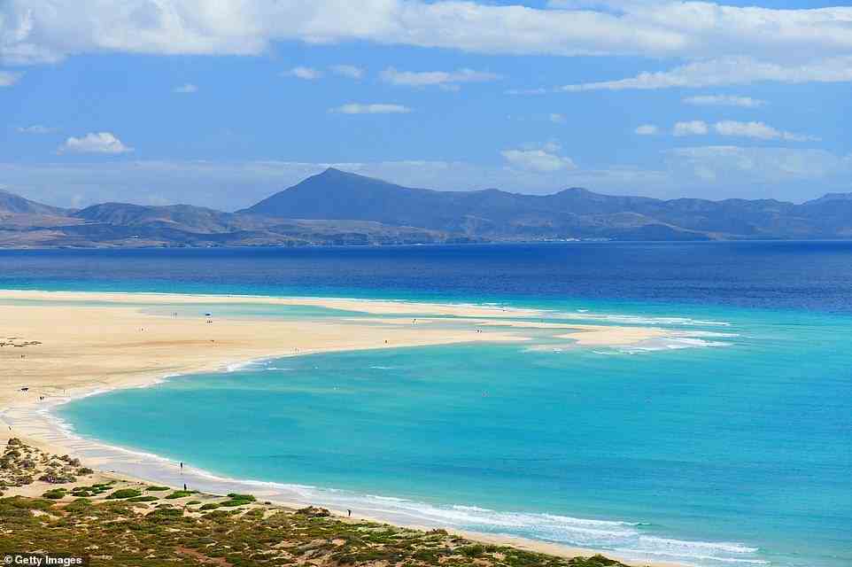Sotavento beach on the Spanish isle of Fuerteventura (above) is ninth in the European ranking