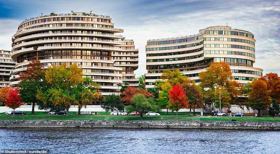The Watergate Hotel is the best-known part of the Watergate complex in Washington DC's Foggy Bottom neighborhood