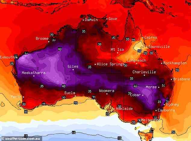 Eine sengende Hitzewelle wird über Australien fegen und in den kommenden Tagen eine „rekordverdächtige extreme Hitze“ bringen, wobei das Quecksilber in den kommenden Tagen auf bis zu 50 ° C steigen wird