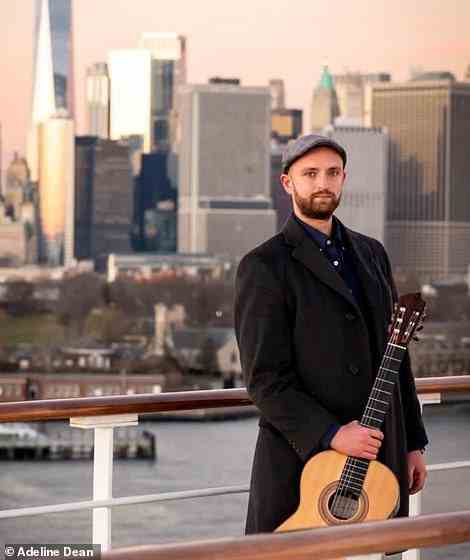 Pictured is Tom Gamble, a classical guitarist that was invited on Cunard's Queen Mary 2 as a guest artist