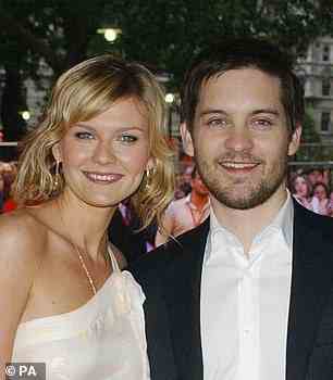 Kirsten Dunst and Tobey Maguire starred in Spierdrman together.  They dated for a year after playing in the moive together, but split in early 2002