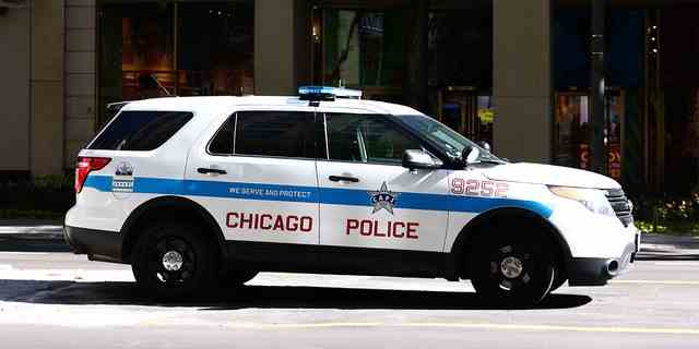 Polizeiauto von Chicago in der Innenstadt von Chicago, Illinois, USA, am 19. Oktober 2022.