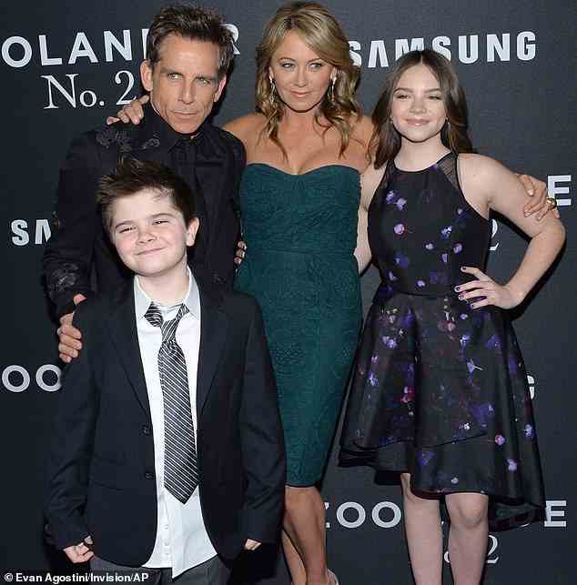 Familienfoto: Stiller und Taylor haben zwei Kinder Ella und Quinlin (im Bild 2016)