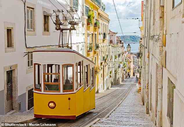 Als Gast im Whatever Art Bed and Breakfast können Sie sich für eine Sightseeing-Tour durch Lissabon anmelden.  Abgebildet ist eine der Standseilbahnen der Stadt