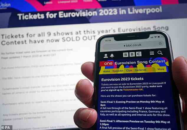 Teuer: Tickets für die Veranstaltung, die in der M&S Bank Arena in Liverpool stattfinden wird, waren innerhalb von 90 Minuten ausverkauft, was zu Befürchtungen führte, dass Werber die Preise, die zwischen 30 und 380 £ lagen, in die Höhe treiben werden